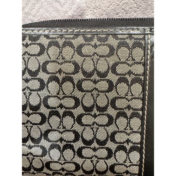 Coach Leather Wallet Black with C Logo Zip Around Multi Pocket In Black - Picture 3 of 11